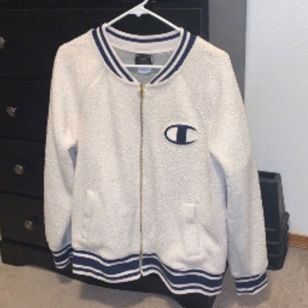 Champion Cream and Black Letterman Jacket - Picture 5 of 8